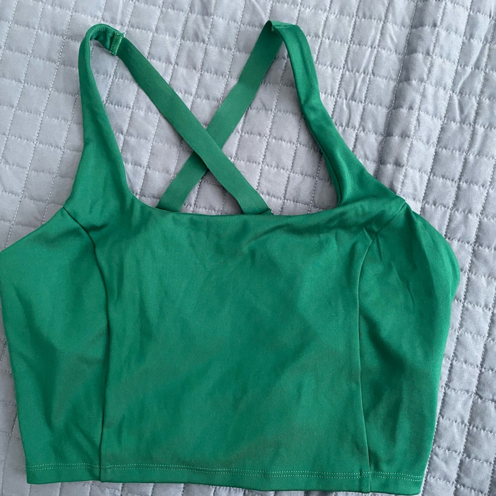 VS Green Cross-Back Sports Bra